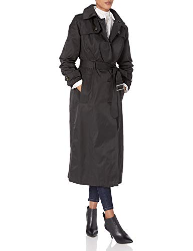 Women's Single Breasted Long Trench Coat by London Fog - Featuring Epaulettes and Belt