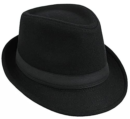 Vikodah Kids-Boys Classic Panama-Fedora-Hat Trilby Manhattan-Structured Jazz Wool Cap 3-6Yrs