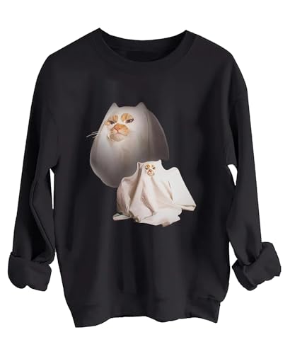 Ghost Kitten Sweatshirt Ghost Cat Sweatshirt Halloween Cat Hoodie