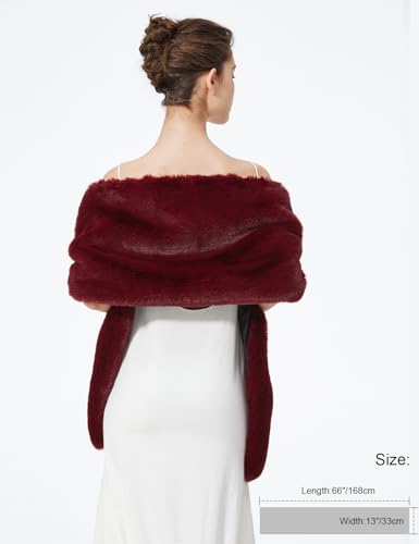 BEAUTELICATE Women Faux Fur Shawl for Wedding Wrap Shrug Bridal Stole Winter Cover Up Bridesmaids4