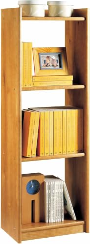 Moblit Estantería de Cuatro Baldas Realizada en Madera de Pino Maciza Color Miel Serie Canet Medida (40x120X28) cm (AnchoxAltoxFondo) Robusta y Resistente