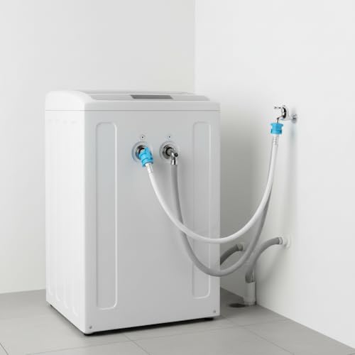 Image of PARDZWORLD 2m Extra Long Washing Machine Inlet Pipe Heavy Duty Flexible PVC Water Inflow Hose with Leak-Proof Tap Connectors for Fully Automatic Top & Front Load Washing Machines (2 Meter)