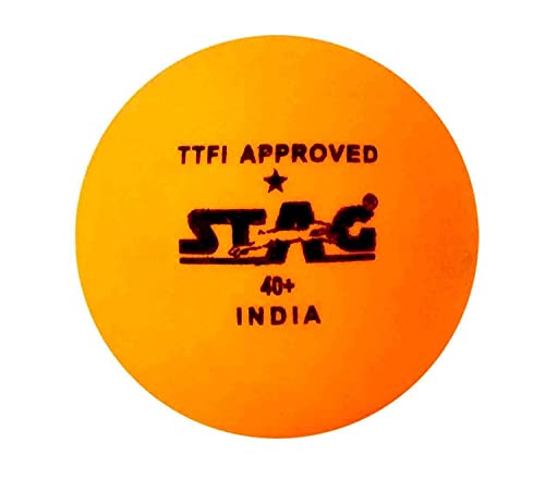 Image of Stag One Star Plastic Table Tennis Ball, 40mm Pack of 30 (Orange)