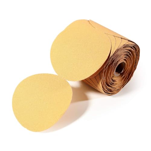 Image of SPEEDWOX 100 Pcs 60 Grit 5 inch Round Sanding Discs Sandpaper Roll | Adhesive Back PSA Sticky Back, No Hole, Stick and Sand Sandpaper for Wood, Auto Body Repair Marine Paint Metal and Plastics