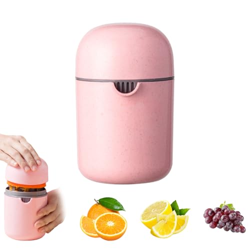 AMSGANK Exprimidor Limon Manual, Exprimidor Manual Cocina de Cítricos Pequeño Prensa de Limon Portátil para Naranjas, Limones, Limas y Cítricos, Fácil de Limpiar (Rosa)