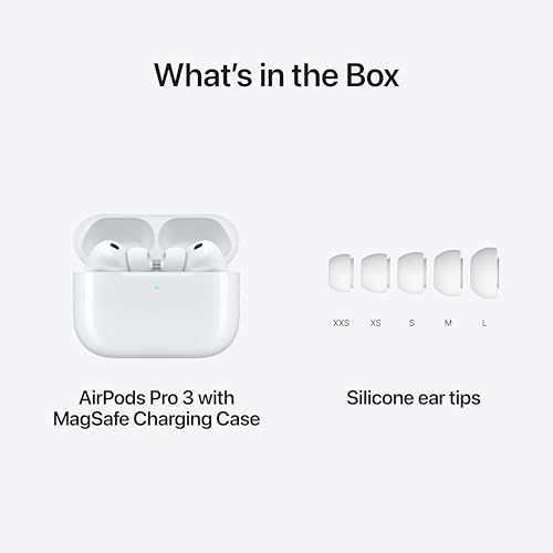Apple AirPods Pro 3 Draadloze oortjes, Actieve Ruisonderdrukking, Hartslagmeting, Gehoorapparaat-feature, Bluetooth-koptelefoon, Ruimtelijke Audio, hifi-geluid, opladen met USB‑C - Afbeelding 6