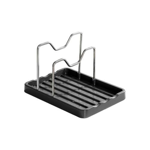 Soporte Para Tapa De Cacerola: Soporte De Acero Inoxidable Con Bandeja De , Estante Para Descansar Utensilios, Organizador De Cubierta De Olla Para Cocina, Despensa, Tabla De Cortar, Bandeja Para