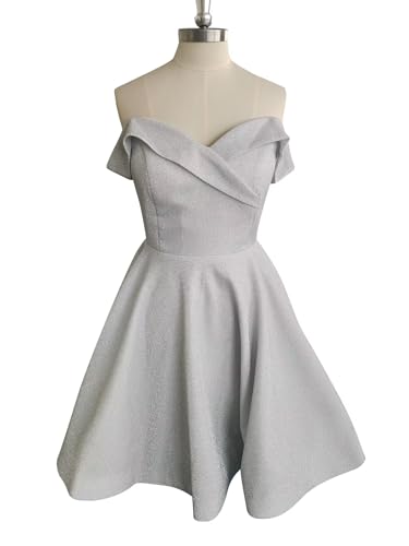 Off The Shoulder Homecoming Dresses for Teens Women A Line Glitter Satin Short Prom Dress Cocktail Dress4