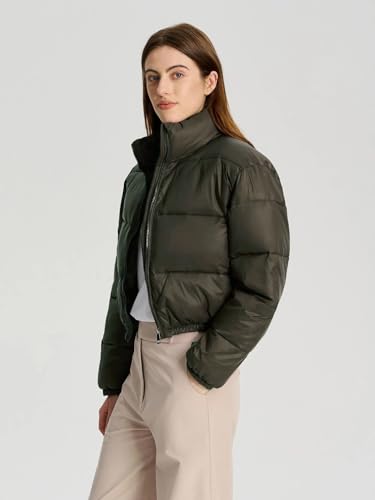 Image of KOTTY Women Nylon Full Sleeve Solid Standard Length Puffer Jacket