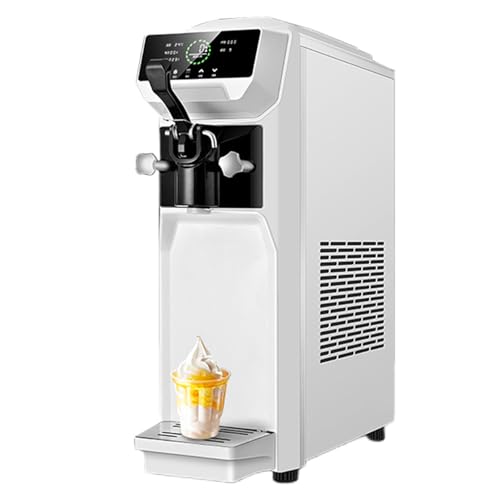 PPLDABNK Máquina Comercial de Helado Suave de 3,8 L: producción rápida de 16 L/h, prepara de 5 a 8 Conos a la Vez, Limpieza automática con un Solo Toque, Pantalla táctil Inteligente,White