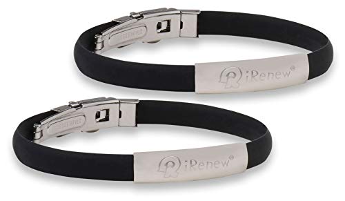 iRenew Energized Well Being Health Fashion Bracelet "BOGO" (Black) May promote: Strength, Balance
