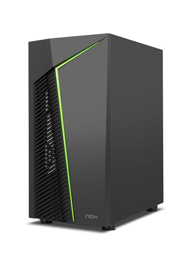 NOX Xtreme Products Infinity Zeta – Micro ATX/ITX Mini-Tower mit dynamischem ARGB Rainbow, Seitenteil aus gehärtetem Glas, Platz für 6 Lüfter, kompatibel mit Grafikkarten bis 310 mm, USB 3.0, Schwarz