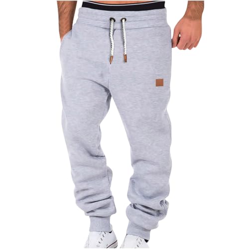 Sweatpants for Men Workout Drawstring Joggers Pants Fashion Big and Tall Men Casual Running Sweat Pants Relaxed Fit Gray