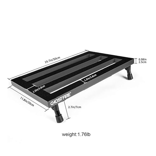 Ghost Fire Guitar Pedal Board Aluminum Alloy 3.3lb Super light Effect Pedalboard 19.8''x11.5'' with Carry Bag,Guitar Pedal Cable