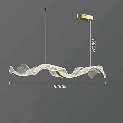 Pendant light wave led 36W pour table à manger et bureau, lustre suspendu moderne à 3 modes - 2
