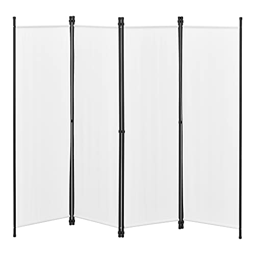 Raumteiler Huesca 4-teilig 200x171cm Paravent Trennwand 4-TLG. Sichtschutz Stellwand Spanische Wand Weiß