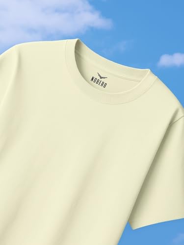 Image of Nobero 100% Cotton Oversized T Shirts for Men Stylish | Oversized Fit | Solid T Shirts for Men 180 GSM Combed Cotton | Round Neck Half Sleeve