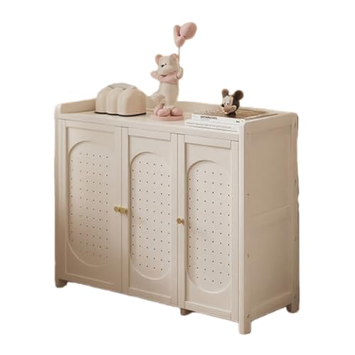 Deerou シューズラック 下駄箱 スリム 大容量 省スペース 収納 通気性 消臭 竹製 薄型 玄関収納 シューズボックス 靴棚 靴箱 靴収納 玄関 廊下 通気性 省スペース (ホワイト,3つのドア、5層)