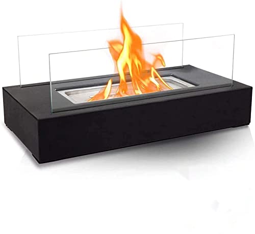 HOMEFISH Tabletop Fire Pit Smokeless Table Top Firepit for Patio Indoor Small Portable Fireplace Outdoor Rectangular Fire Bowl Mini