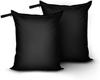 OTraki Wet Bag Swimming Waterproof 12 x 14 inch 2 Pack Travel Laundry Bag Dirty Wet Clothes Bag Reusable Hanging Zipper Organizer Storage Bag for Gym Swimsuit Workout Yoga Beach Pool