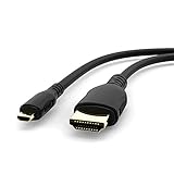 Cable Micro HDMI a HDMI de alta velocidad, tipo D a A, conecta tabletas y teléfonos inteligentes con puerto Micro HDMI a HDTV o monitor de ordenador con puerto HDMI para una transmisión de vídeo y audio impecable.