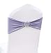 SheYang 100PCS Spandex Chair Sashes Bows Elastic Chair Bands with Buckle Slider Sashes Bows for Wedding Decorations (Lavender)