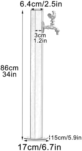 Stainless Steel Garden Water Column Hose Stand with Antifreeze Faucet - 50cm Outdoor Irrigation Solution for Courtyard Watering (8in x 20in)