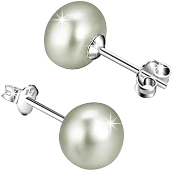 Fresh Water Pearl Earrings Set | Pure 925 Sterling Silver | High Lustre Real Pearl Studs| Gift Item for Women & Girls | 6 Month Warranty