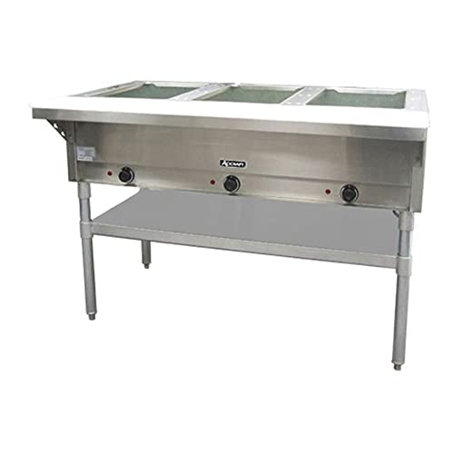 Nuevo comercial cocina acero inoxidable Adcraft 3 Bay abierto y vapor cuadro