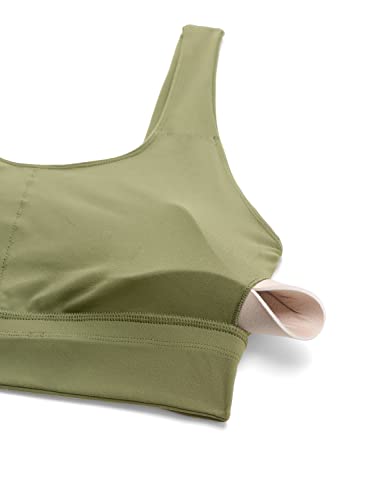 Image of CRZ YOGA Butterluxe U Back Sports Bras | Light Support, Removable Pads, Yoga, Extremely Soft, Longline, Scoop Neck, Wide Straps, for Women