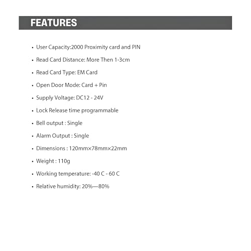 Image of Hawk Vision HV-SR-602A RFID Standalone Access Control | Card & PIN Entry with Anti-Tamper Lock | Secure Door Reader for Offices, Shops, Homes, and Industrial Applications | Easy Smart Setup
