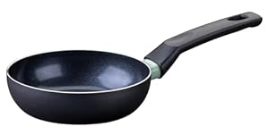 Fackelmann Bratpfanne Brandao - Ø 16 cm aus recyceltem Aluminium, PFAS-freie Keramikbeschichtung, ergonomischer Griff, Reinigung per Hand, Schwarz