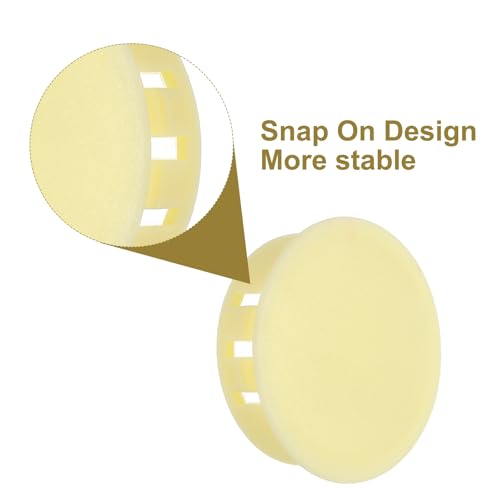 Image of MECCANIXITY 64PCS 35mm(1 3 /8 inch) Beige Plastic Hole Plugs, Flush Type Panel Hole Plugs Insert End Caps for Locking Hole Tubes Furniture Cabinet