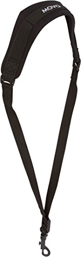 Movo MS-20J Music Instrument Neck Strap for Saxophones, Horns, Bass Clarinets, Bassoons, Oboes and More (Black - Medium Length)