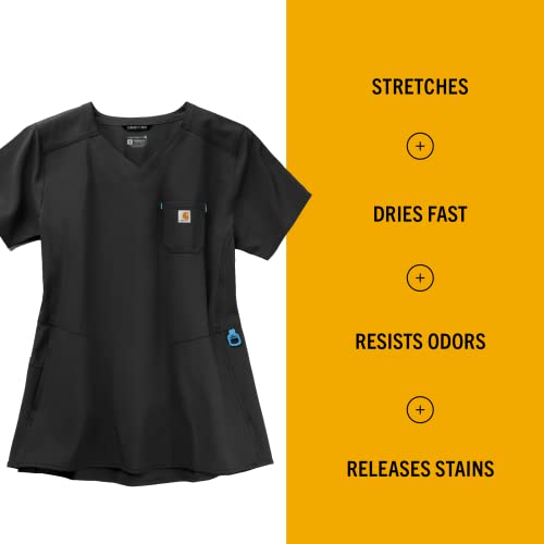 Carhartt Womens Women's Force Modern Fit Chest Pocket Top Medical Scrubs, Black, Medium Us #TOP6