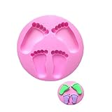 Fácil de usar y limpiar. Hemore - Molde de Silicona 3D para repostería, diseño de Huellas de bebé, para decoración de Pasteles, Chocolate, azúcar, Fondant