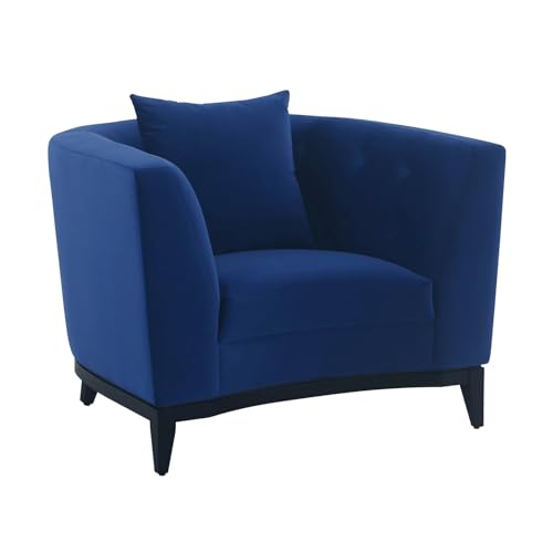 Sillón de terciopelo moderno azul miniatura 1
