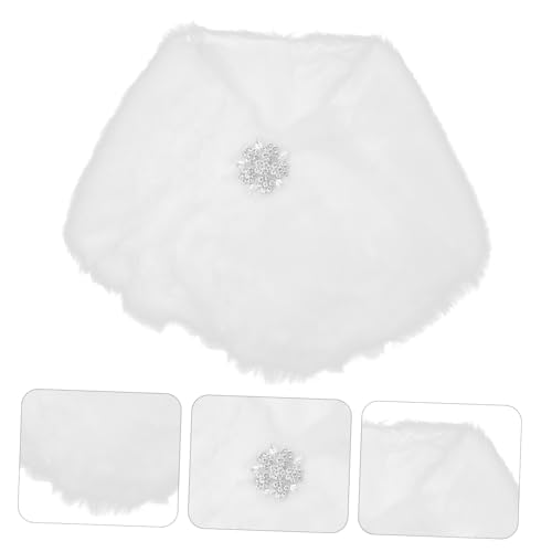 Girls Faux Fur Wrap Shawl Warm Decorative Winter Shawl for Little Girls Comfortable and for Cold Weather Ivory Height 6