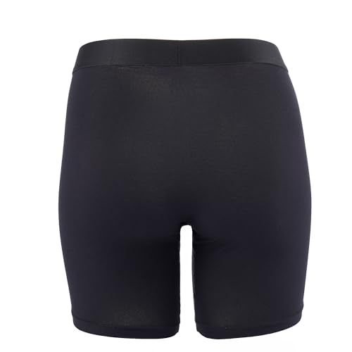 Men's Stretch Viscose Underwear Mid-waist Long Boxer Briefs Men Sports Boxers Black 5 Pack3