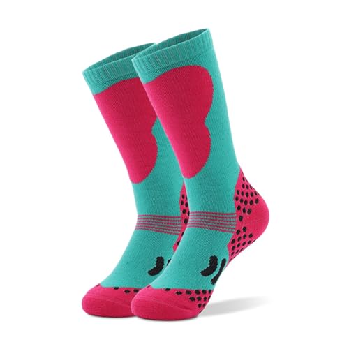 Calcetines Esqui Niño, Calcetines Ski Nino CáLido Calcetines Nieve Niño Kids Calcetines de Esquí Adecuado Para Niños Y Niñas Patinaje Al Aire Libre y Senderismo en Invierno 6-10 Años (Azul)
