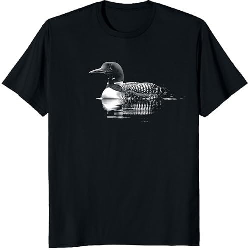 Common Loon Bird Portrait T-Shirt | Vintage Engraving Loon Lover