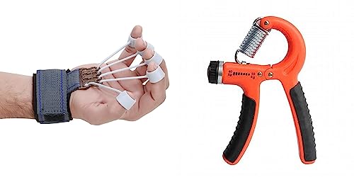 Image of Fitfix Hand Exerciser (1 ps Forearm Exerciser + 1 ps Hand Gripper) Hand & Finger Fitness Pro Pack: Strengthen, Expand, and Conquer with Dynamic Hand Tool & Forearm Combo