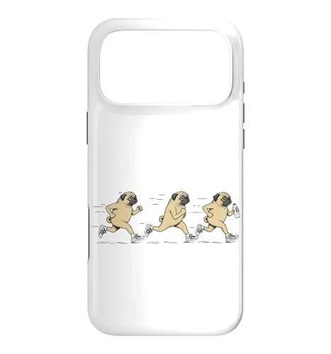 Funny Running Pug Runner Dog ����ȃW���M���O�h�b�O�p�O �X�}�z�P�[�X iPhone 17 Pro Max �p