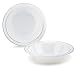 " OCCASIONS" 40 Bowls Pack, Heavyweight Disposable Wedding Party Plastic bowls (14 oz Soup Bowl, White/Silver Rim)