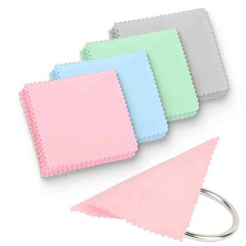 AFCJLTO 32 unidades Paño de Limpieza de Joyas - Reutilizable y Antioxidante,Kit de Limpieza de Joyas para Perlas y Joyería de Platino,Polishing Cloth para mantener tus joyas brillantes