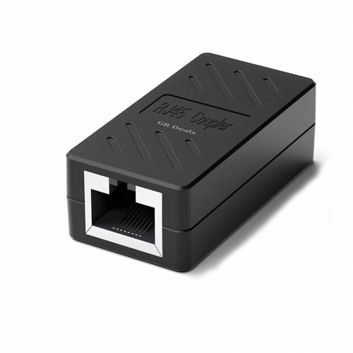 Image of RJ45 Coupler Ethernet Coupler Cat7, Cat6 Cat5e RJ45 8P8C Inline LAN Couplor Ethernet Extender Adapter Extension Jointer Extending The Ethernet Cables Female to Female Connector. Black