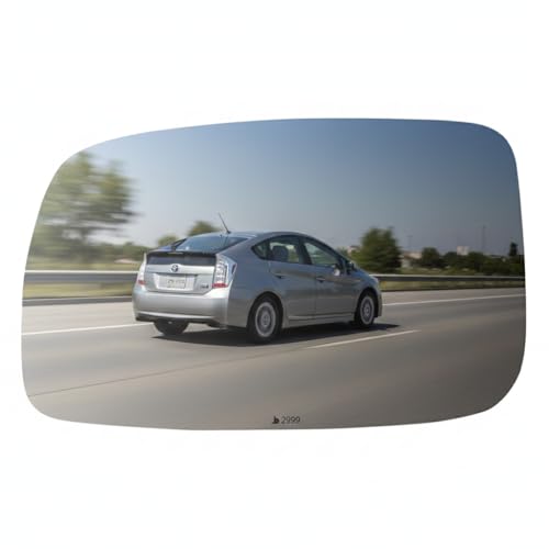 Burco 2999 Flat Driver Side View Mirror Glass Replacement, Snap Fit for Heated or Non-Heated Mirrors, Fits Toyota Prius 2004-2009, Smooth Edges for Safety