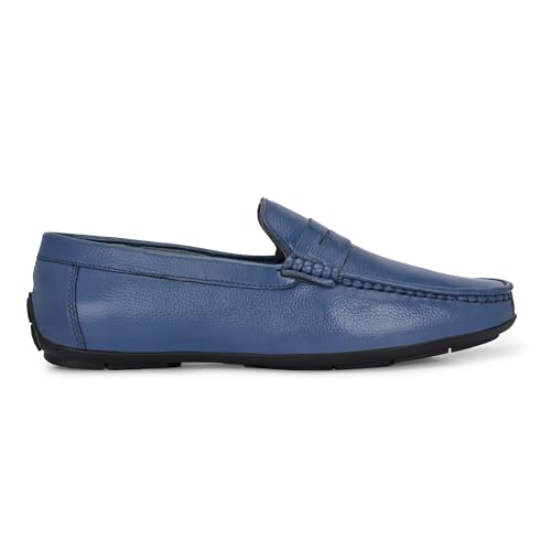 Image of Octa marc Men's Genuine Leather Loafer Shoes | Natural Rubber Sole with Soft Cushioned Insole | Classic Slip-On Design for Office, Party, Formal & Casual Wear