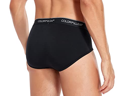 Colorfulleaf Mens Underwear Briefs Bamboo Underwear For Men Soft Comfy Tagless Stretch No Fly Briefs For Men Pack (Black&Navy Blue&Grey,L) #TOP2