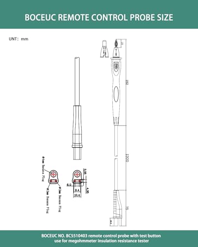 BOCEUC Remote Control Probe with Test Button Use for Fluke 1507 1503 1587 1577 1550B Digital Megohmmeter Insulation Resistance Tester
